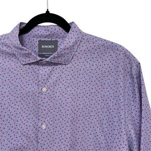 Bonobos Tailored Slim Fit Purple Floral Button Down Men’s Shirt - XL